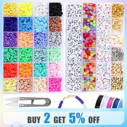 Colar de argila de polímero colorido macio cerâmica gargantilha pulseiras conjunto contas colar artesanal para diy jóias fazendo kits acessórios 231229