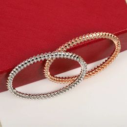 Selling Rose Gold Rivet Bracelet for Women's Fashion Personality Luxury Brand Jewelry Party Couple Gift 231229