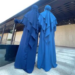 Ethnic Clothing Muslim Woman Prayer Outfit Islamic Ramadan Eid Hijab Dress Dubai Turkey Abaya With Extra Long Head Scarf Khimar Robe