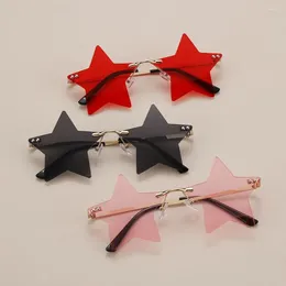 Sunglasses Cute Pentagram Eyewear Eyeglasses Rimless Star Shape Sun Glasses Party