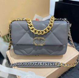 Channel 19 Designer Bag Top Lambskin 9A Quality 25CM Women Fashion Luxury Shoulder Crossbody Handbag Ladies Gold Silver Chain Tote all-match