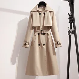 Women's Trench Coats High-End 2024 Autumn Women Coat With Belt Clothes Casaco Feminino Harajuku Abrigo Mujer Long Femme