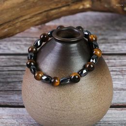 Charm Bracelets Magnetic Hematite Men Tiger Eye Stone Bead Couple For Women Health Care Magnet Help Weight Loss Jewelry