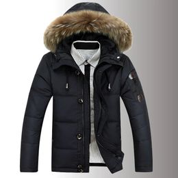 Men's Winter Fur Collar Hooded Duck Down Jackets Thick Warm Down Outwear Coats Male Autumn Casual Down Parkas Outdoor Ski Jacket 231229