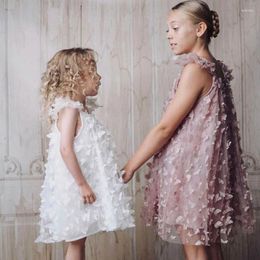 Girl Dresses Summer 3D Butterfly Princess Tulle Dress Strap For Baby Clothes Mesh Tutu Kid Party Costume Kids