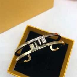 38% OFF Fenjia F Letter Water Diamond Open Brass Material Fashion Star Same Style Bracelet