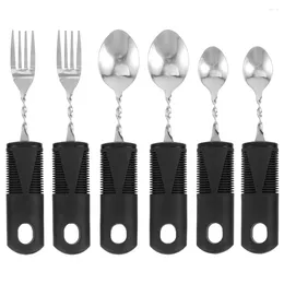 Dinnerware Sets 2 Tools Bendable Cutlery Elderly Utensils Adaptive For Parkinsons Meal Aldult Weighted Portable