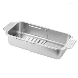 Kitchen Storage 1 PCS Multifunctional Sink Drain Rack Retractable Stainless Steel Basket Over The Dish Drying