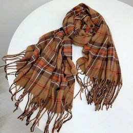 Scarves Autumn And Winter British Style Retro Plaid Imitation Cashmere Scarf For Women Thick Warm Long