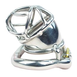 Stainless Steel Male Cock Cage Chastity Device Penis Lock With Arc Base Activities Ring Sex Toys For Men