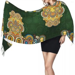 Scarves Tassel Scarf Large 196 68cm Pashmina Winter Warm Shawl Wrap Bufanda Female Abstract Floral Cashmere