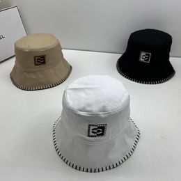 Bucket hat designer bucket hat Luxury hat temperament versatile casual fisherman hat solid colour letter design hat seaside beach hat is very nice