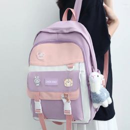 School Bags Girl Kawaii Badge Bag Nylon Female Travel Backpack Cute Laptop Women Cool Student Fashion Lady College Backpacks