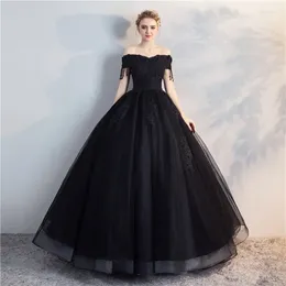 Party Dresses Black Lady Girl Women Princess Banquet Prom Performance Dance Ball Dress Gown