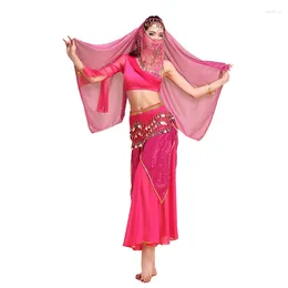 Stage Wear Belly Dance Top Skirt Set Performance Long Suit Carnaval Disfraces Adults Sexy Women Indienne Costume Danse