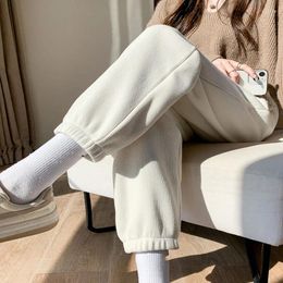 Women's Pants Plush Thick Cashmere Corduroy Women Autumn Casual Korean Harem Sweatpants Warm Winter Loose Long Trousers Female Joggers