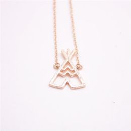 Fashion tent pendant necklaces Very beautiful geometric tent pendant necklaces for women A vintage thatched cottage necklaces325E