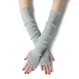 Knee Pads Summer Fashion Ladies Gauze Sunscreen Sleeve Thin Long Fingerless Arm Warm UV Breathable