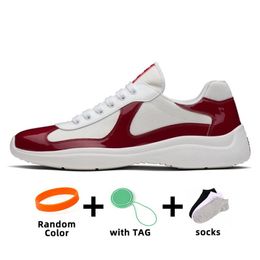 35-46 Designer Americas Cup Mens Casual Shoes Runner Women Sports Low Top Sneakers Men Rubber Sole Fabric Patent Leather Wholesale Discount Trainer H1QV