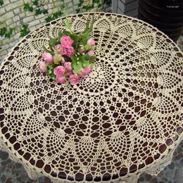 Table Cloth Handmade Crochet Coasters Cotton Lace Cup Mat Placemat 70/ 80/ 90 CM RD Shabby Chic Vintage DIY Crocheted