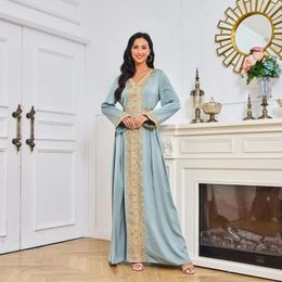 Ethnic Clothing Women Muslim Dress Abaya Big Swing Embroidery Party Dresses Islam Dubai Long Robe Eid Kimono Khimar Abayas 2024