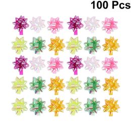 Gift Wrap 50/70/100pc Box Pull Flower PVC Star Lace Ribbon Christmas Year Wedding Birthday Wrapping Decorations Mixed Color