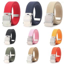 Belts Casual Quick Drying Design Nylon Braided Belt Silver Alloy Buckle Waistband Weave Waist Band Canvas Strap