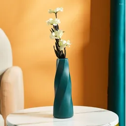 Vases Home DIY Plastic Flower Vase White Imitation Ceramic Arrangement Container Pot Basket Modern Decoration For Flowers