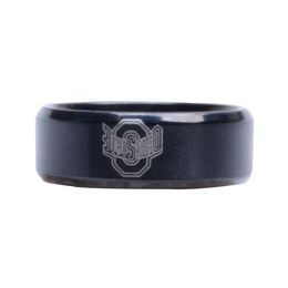 New Arrival Black Ohio State University Sign Stainless Steel Men Ring Male Ring288P