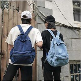 Backpack High Quality Denim Travel Women Men Large Capacity Multi-Function Double Shoulder Bags Korean Style School Bag Handbag