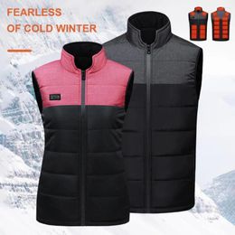 Men's Vests Warm Vest Electric Heating Usb Winter With Energy-saving Blocks Stand Collar Windproof Design For Men Women