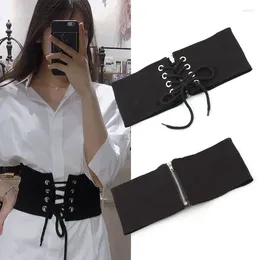 Belts Tempered Women's Wide Waistband With Black Leather Strap Versatile Daily Dress Shirt Embellished Waist