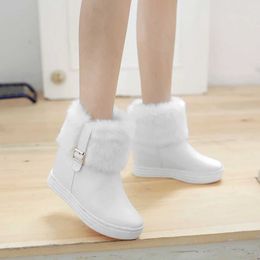 Winter Ankle Boots Female Fur Platform Snow Boot Ladies Plush Sneakers Casual Flat Shoes White Pink Woman Footwear 230922