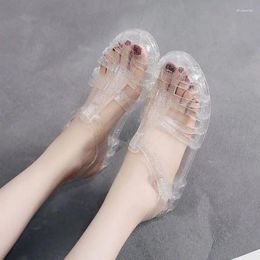 Sandals For Woman Black Transparent Pink Clear With Low Heels Green Women's Shoes Footwear Summer 2024 Comfort Designer H Casual