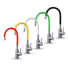 Kitchen Faucets Faucet Colourful Stainless Steel Basin Flexible Any Direction Rotation Water Tap Cold And Mixer Deck Mount