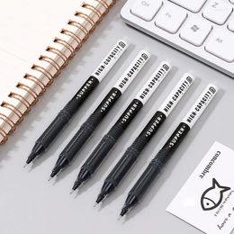 12pcs/set SR08-SR Large Capacity Neutral Pen Full Needle Tube Ball 0.5 Black Student Signature Stationery Supplies