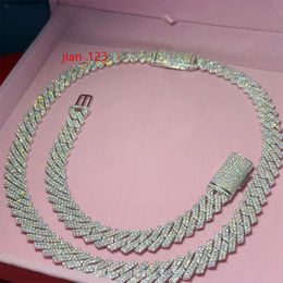 moda takı moissanite elmas elmas kolye bilezik paso elmas hip hop takı vvs taş parıltı 2 rrow kadın 14mm 925 Sterling gümüş kolye