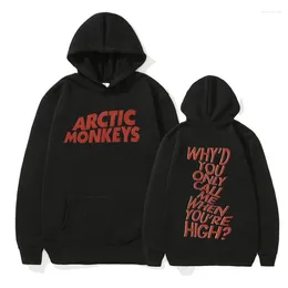 Men S Hoodies Arctic Monkey Letter Graphic Hoodie Women Fashion Pullover Sweatshirts Loose Fleece Hip Hop Oversized Streetwear