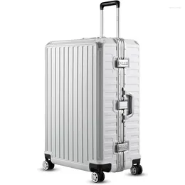 Storage Bags LUGGEX 28 Inch Luggage With Aluminium Frame Polycarbonate Zipperless Checked Large Hard