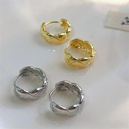 Hoop Earrings 925 Silver Needle Cross Circle Earring For Women Girls Fashion Party Hiphop Jewelry Gift E2169