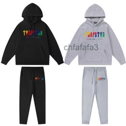 Trapstar Oversized Hoodie Mens Tracksuit Designer Shirts Print Letter Luxury Black and White Grey Rainbow Color Summer Sports Fashion Cotton Cord Top ATKW