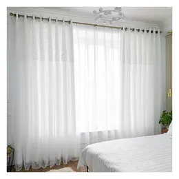 Curtain Innermor White Lace Double Layer Curtains For Living Room Home Decor Blackout Women Bedroom Window Customised