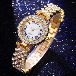 Wristwatches Women Rhinestone Watches Fashion Ladies Bracelet Diamond Jam Tangan Perempuan