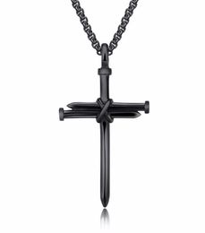 Designer Necklace Stainless Steel Men Women Necklace Religious Gold Silver Black Nail Pendant Necklace Jewelry Box Link3248294