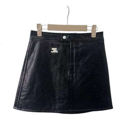 Top Quality Women Skirt Designer High Waist PU Leather Courreges Skirts Black A-line Empireel52 cheap mac