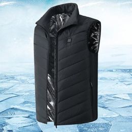 Men's Vests Unisex USB Electric Heating Vest 9 Area Control Temperature Jacket Smart With Zipper Pocket For Outdoor Trekking