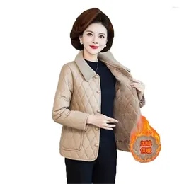 Women's Trench Coats Plush Jacket Winter Mom's Fashion Plus Size 6XL Loose Coat For Middle Aged Women With Velvet Warm Cotton Versatile