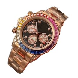 Original Rolxs watch for men diamond watch high quality watches 41mm automatic mechanical sapphire glass lens foldable watch stainless steel strap boxt Rose gold mo