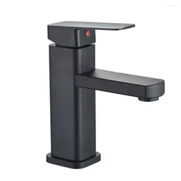 Bathroom Sink Faucets Black Stainless Steel Basin Single Handle Cold Mixer Water Tap Deck Mounted Accessories