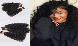 Brazilian Deep Wave Bulk Human Hair for Braiding Natural Colour 4 Bundles Hair Bulk No Weft FDSHINE2134119